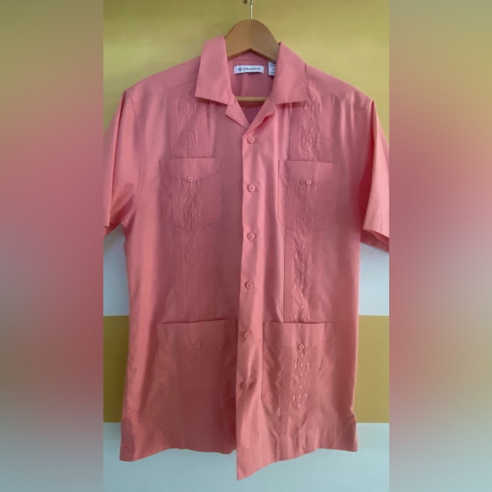 Cubavera Men's Coral Button Down Shirt